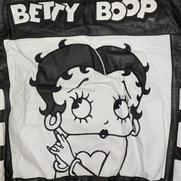 Vintage Betty Boop American Toons Adult Leather Jacket Size Large - Picture 8 of 8